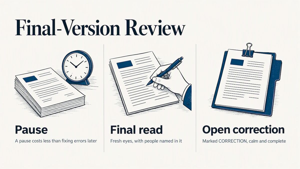 Perspective: why we ask for the final version once — overview diagram
