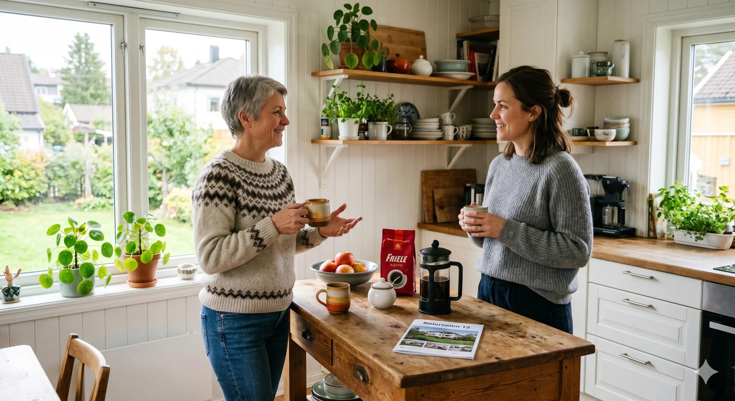Boligselger i direkte dialog med interessent på visning uten eiendomsmegler.