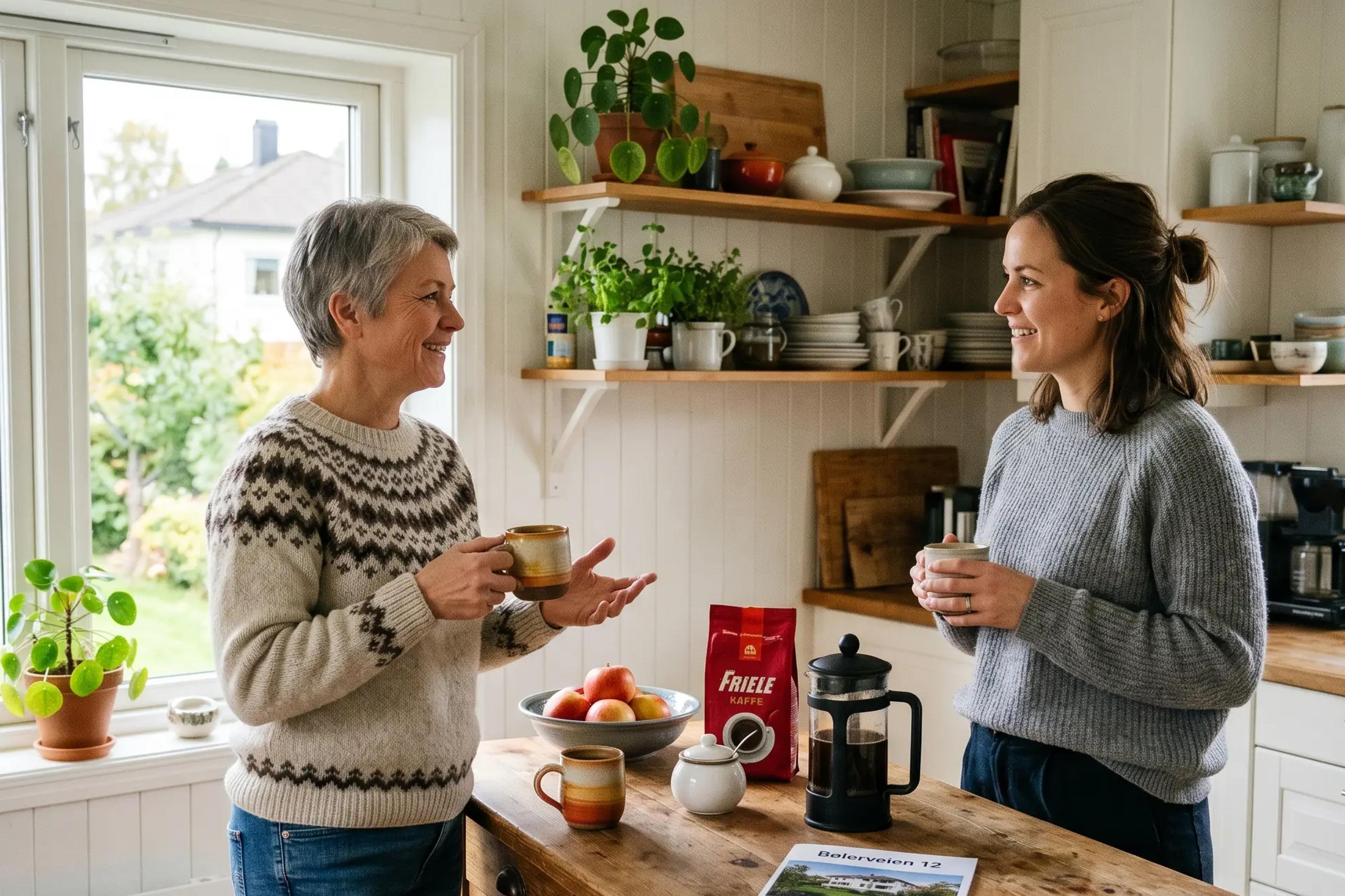 Boligselger i direkte dialog med interessent på visning uten eiendomsmegler.
