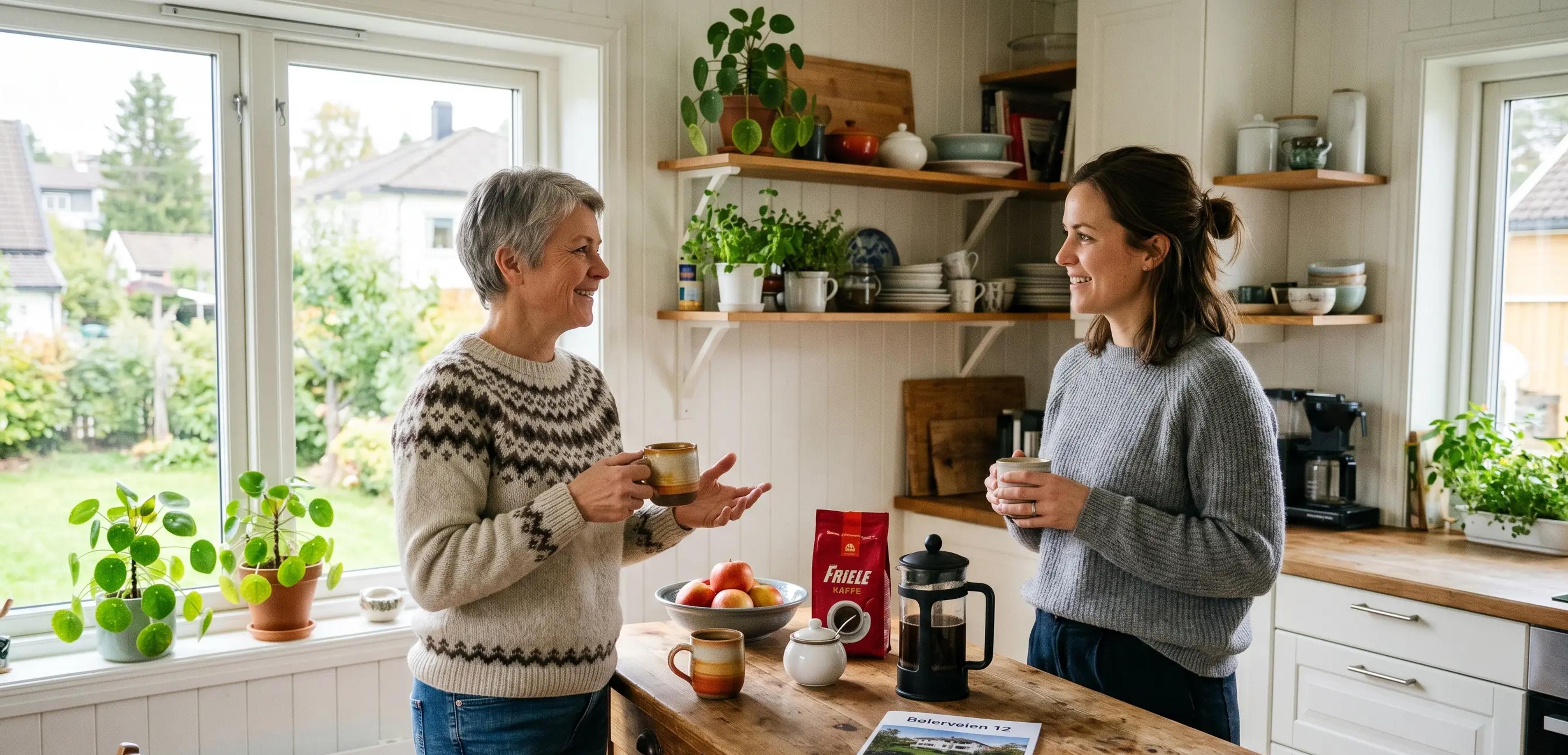 Boligselger i direkte dialog med interessent på visning uten eiendomsmegler.