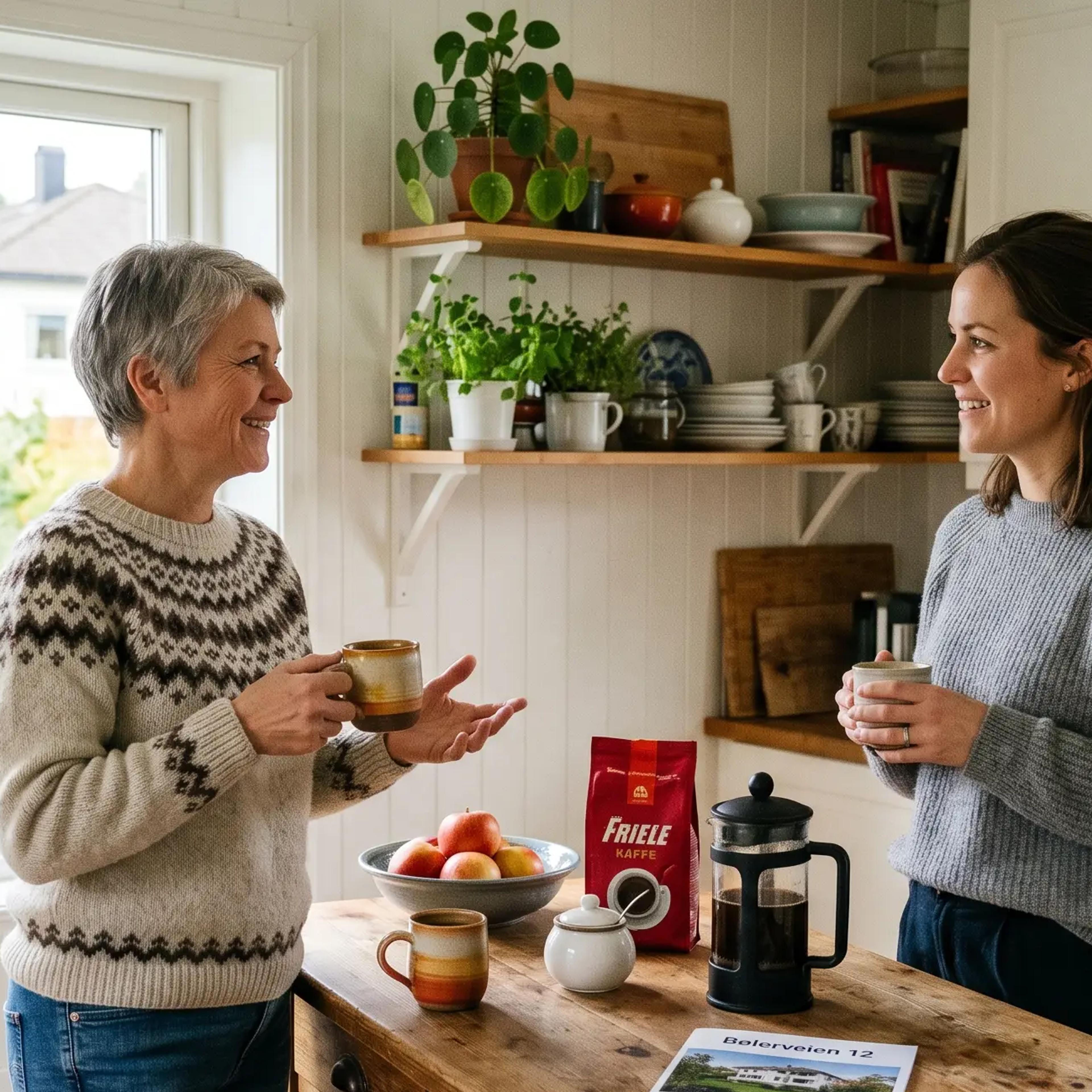 Boligselger i direkte dialog med interessent på visning uten eiendomsmegler.