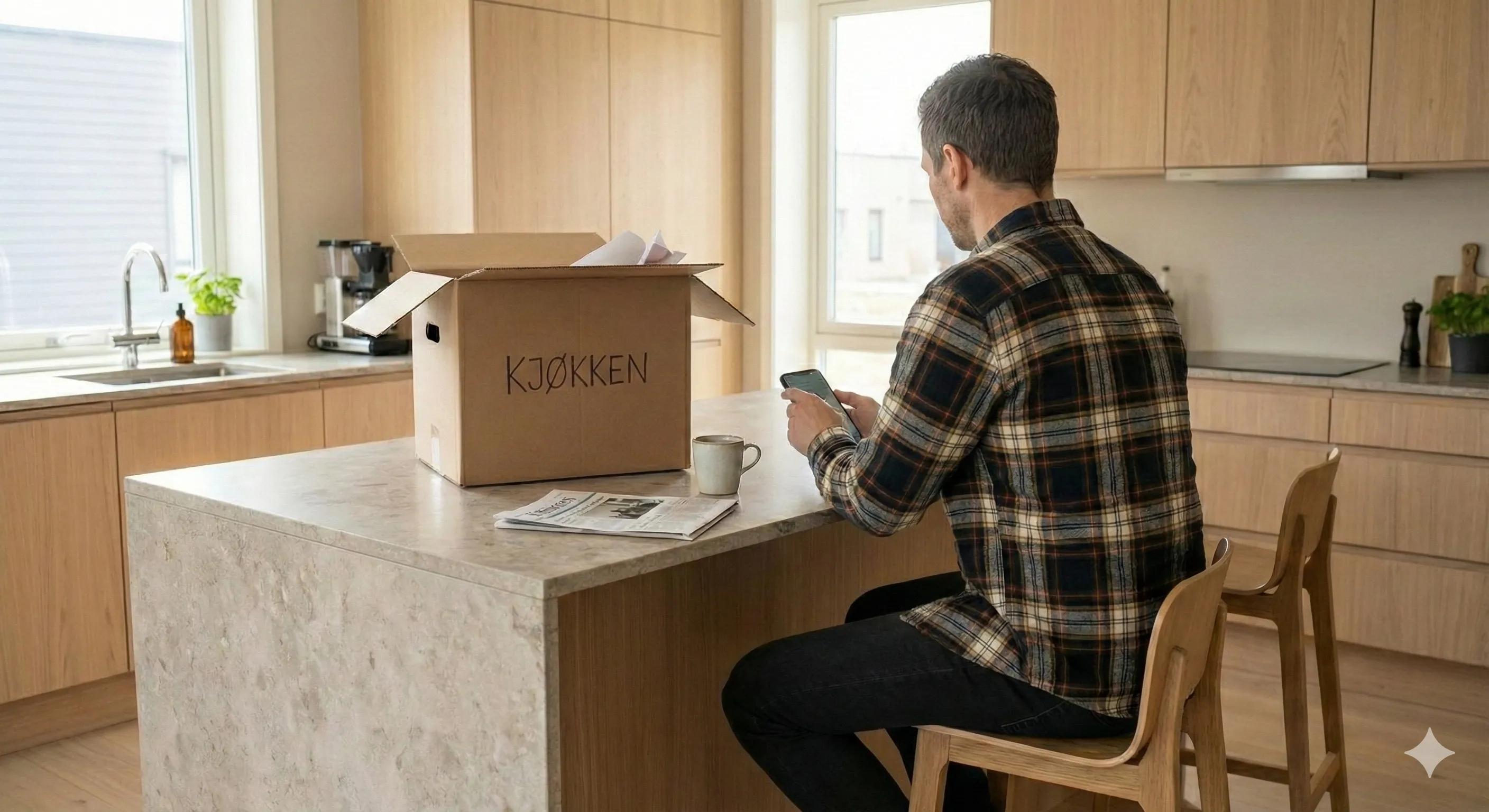 Mann signerer skjøte digital via BankID