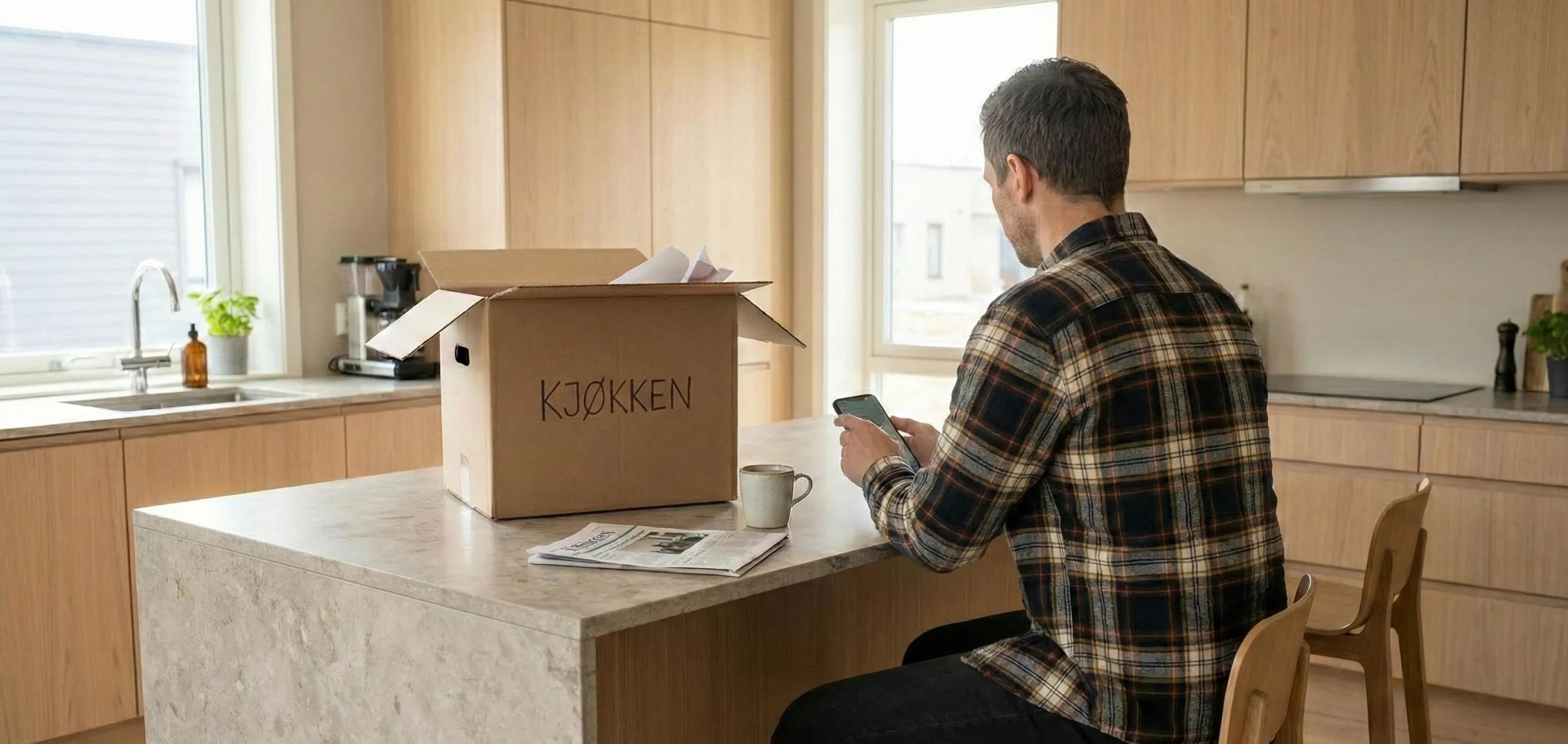 Mann signerer skjøte digital via BankID