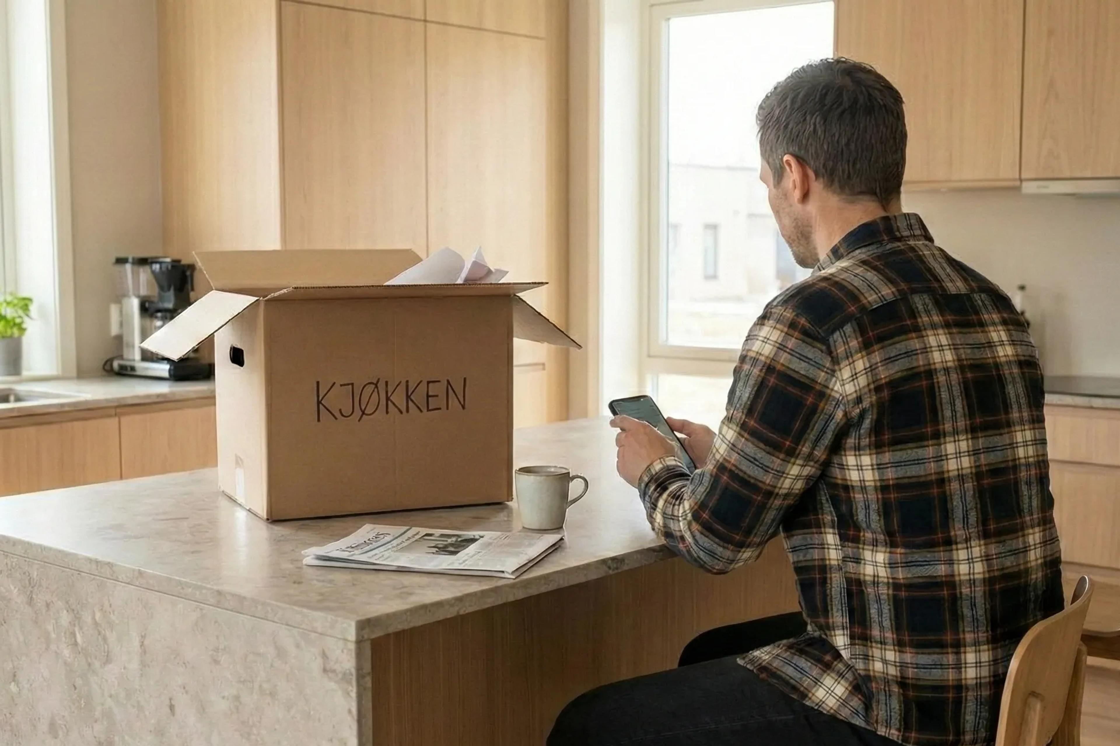 Mann signerer skjøte digital via BankID