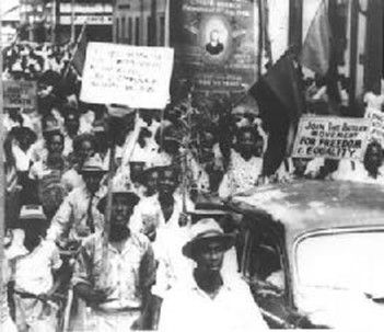 Historic image accompanying Road to Independence by Levi Saney.