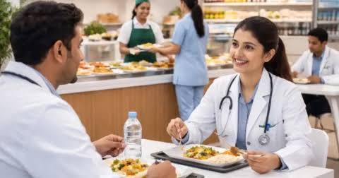 Modern hospital dining environment