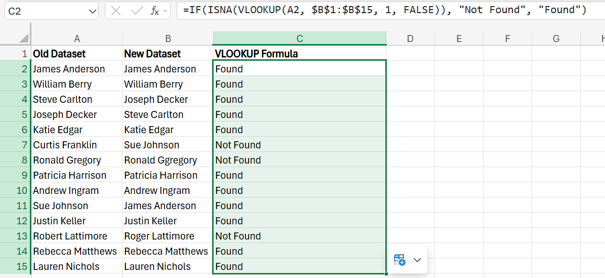 How to Compare Two Columns in Excel