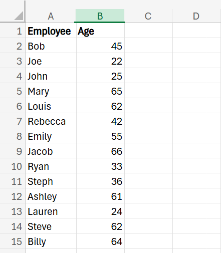 How do I make a Histogram in Excel Age
