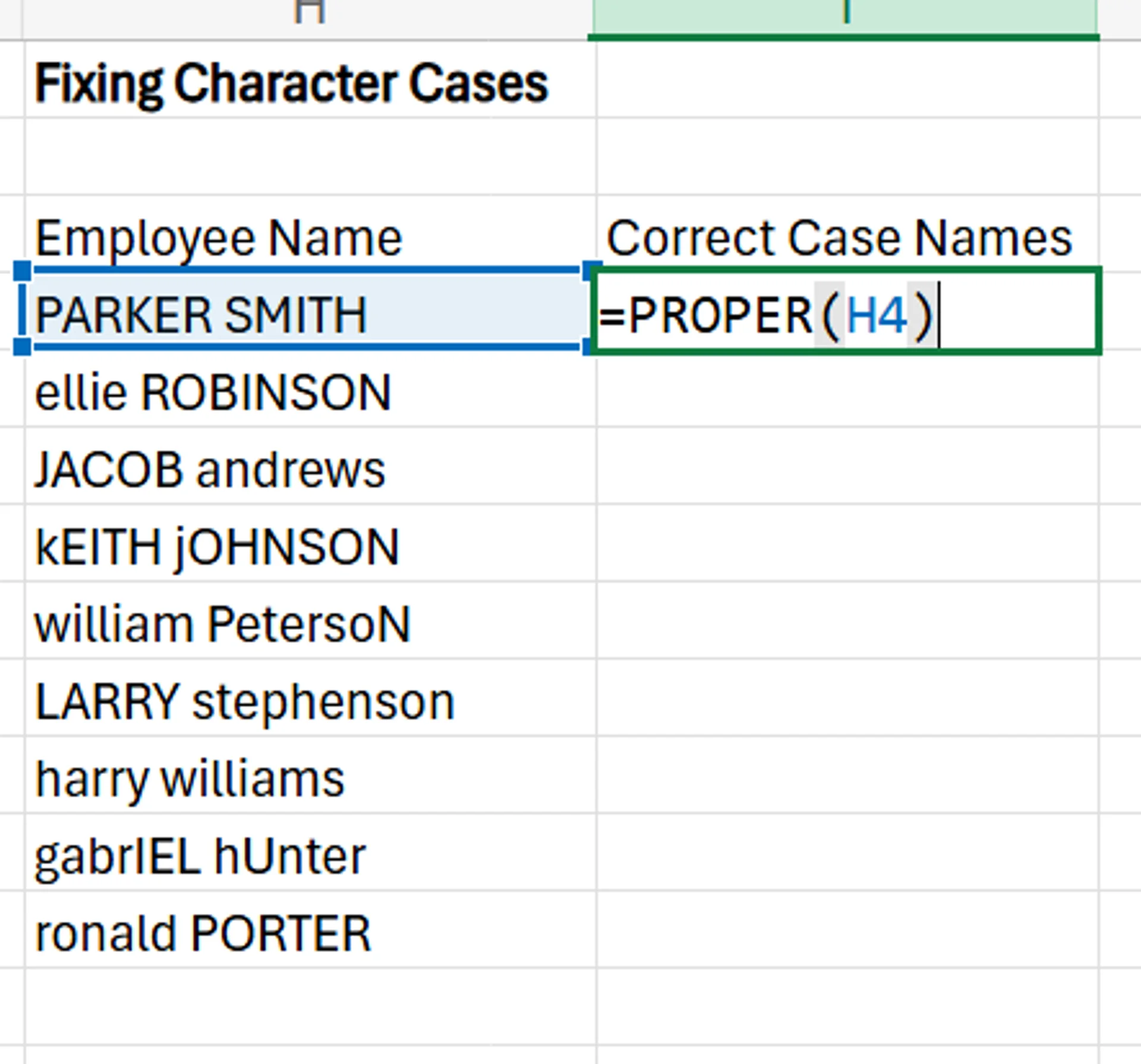 Data Cleaning in Excel