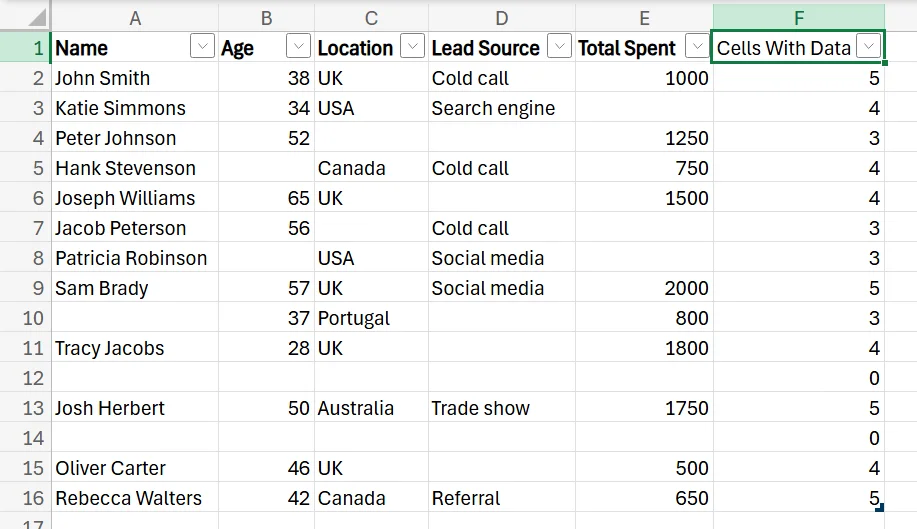 Excel Eliminate Empty Rows