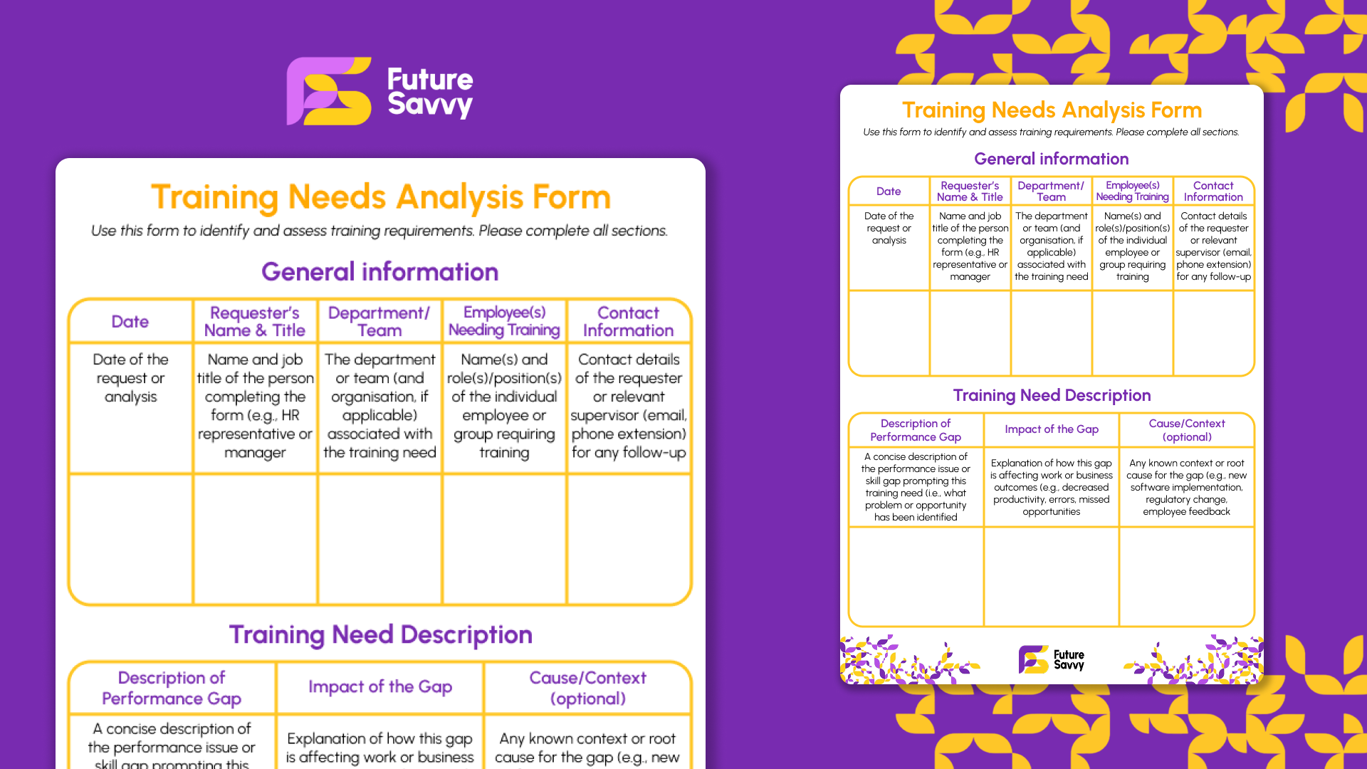 Training Needs Analysis Form