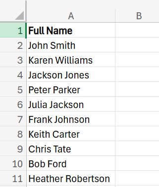 how to separate first and last name in Excel