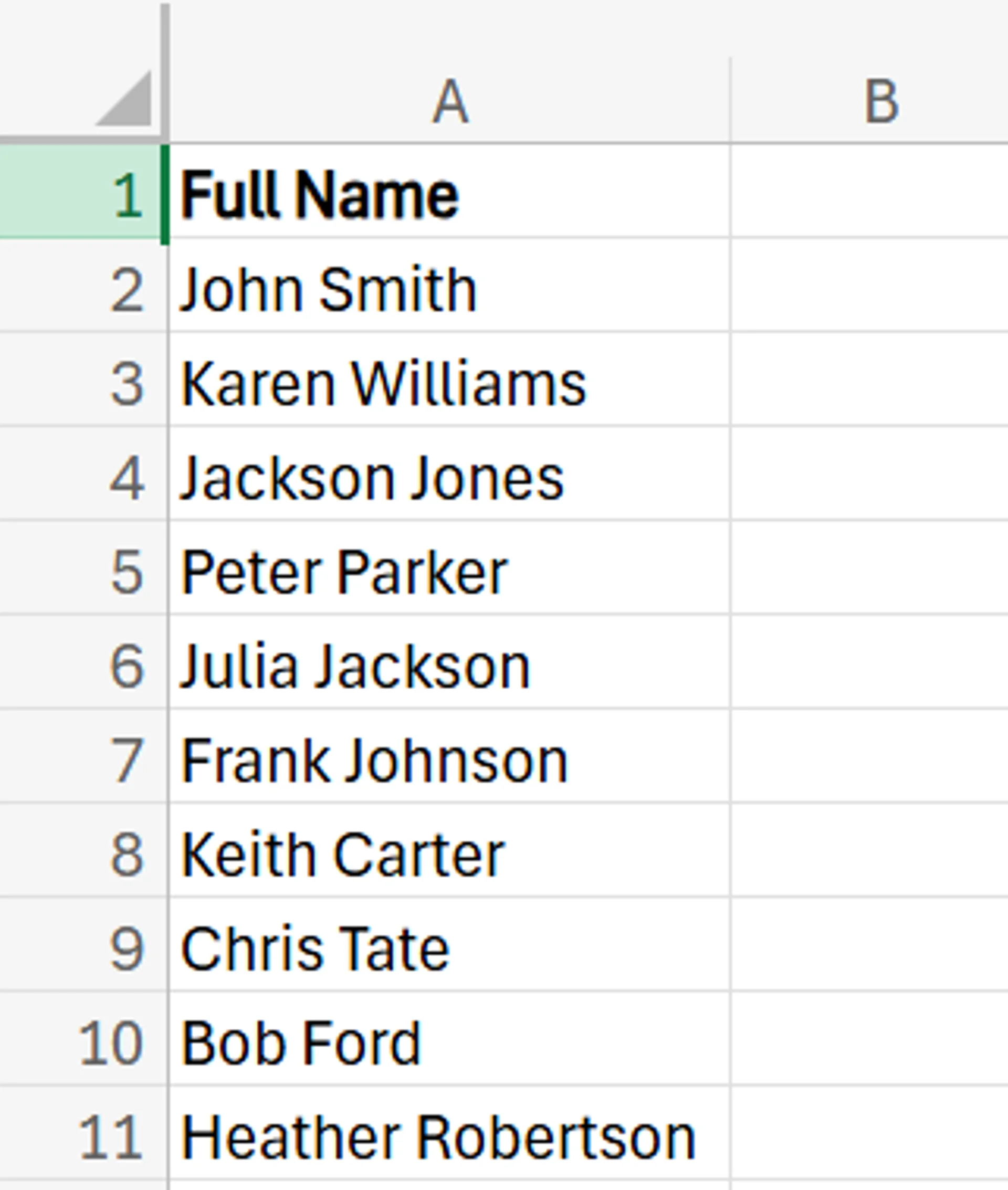 how to separate first and last name in Excel