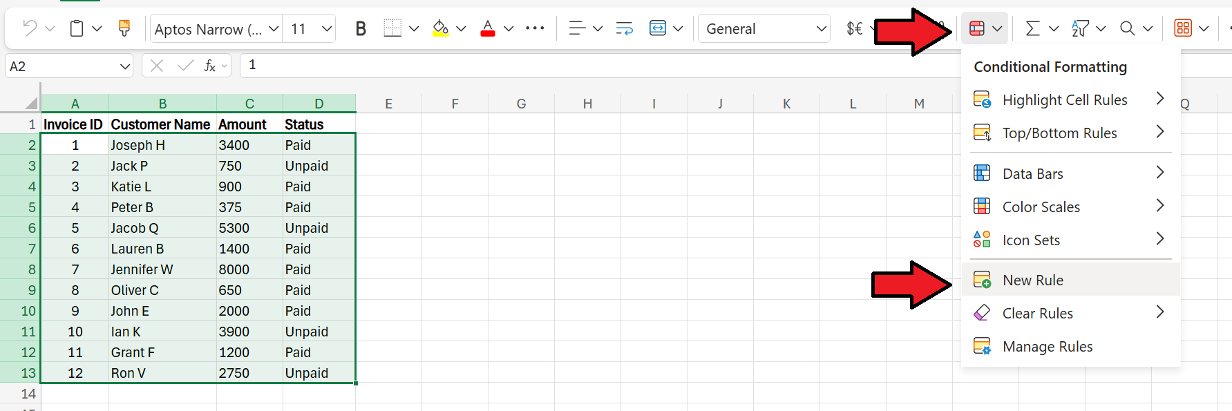 Conditional Formatting Excel