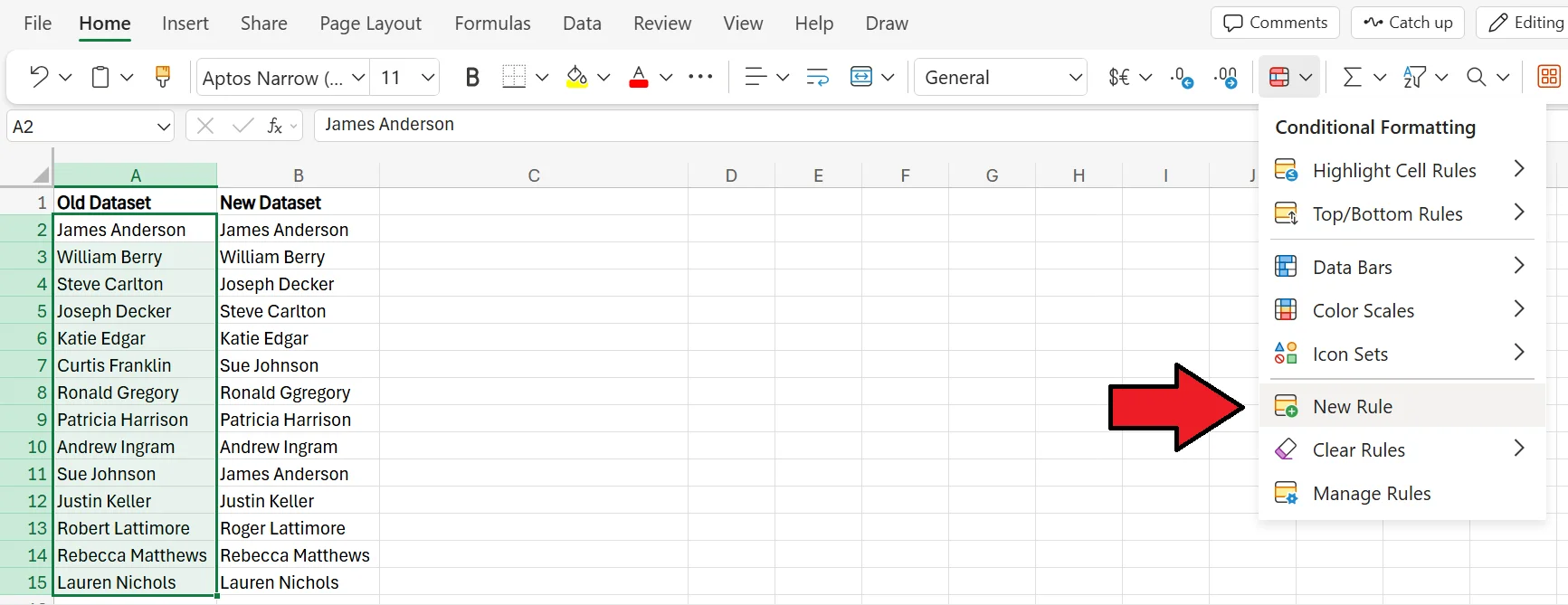 How to Compare Two Columns in Excel