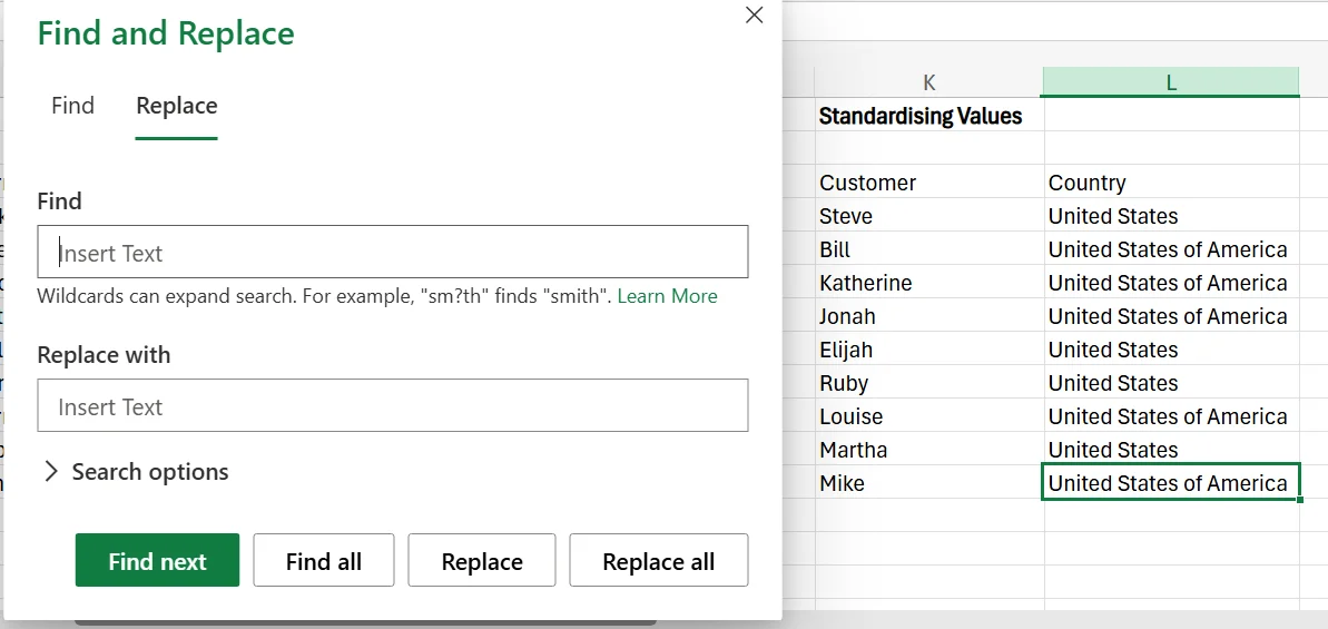 Data Cleaning in Excel