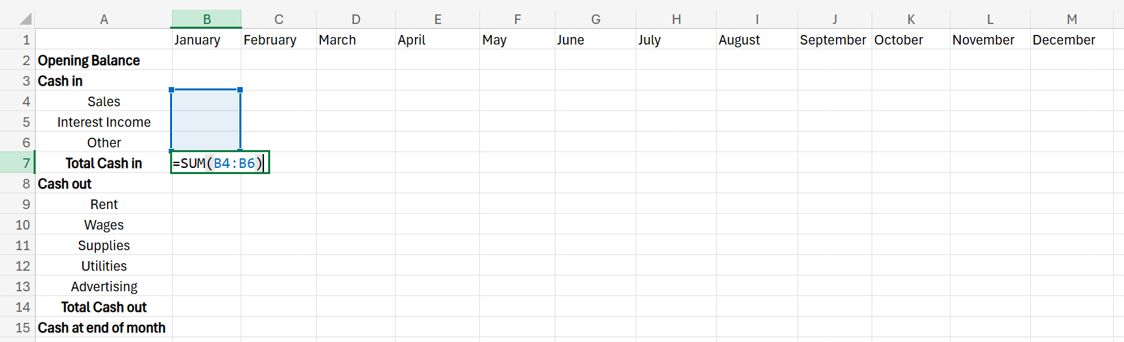 cashflow forecast template excel