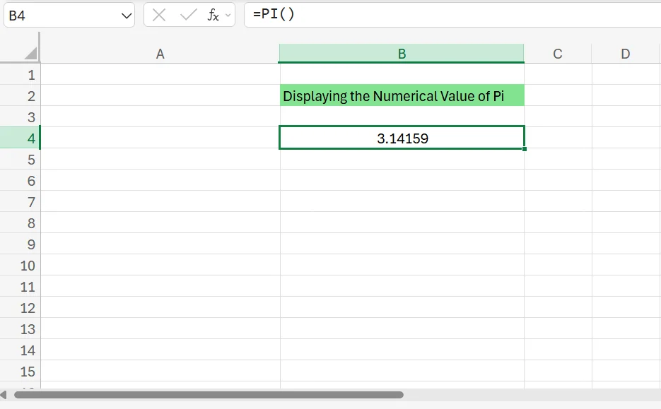 How to Use Pi in Excel