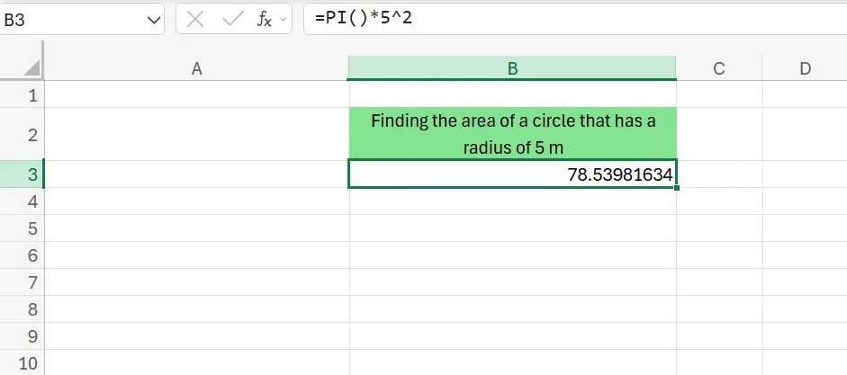 How to Use Pi in Excel