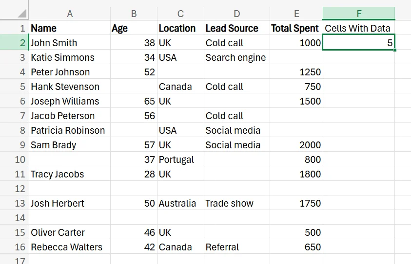 Excel Eliminate Empty Rows