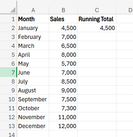 How to Calculate Rolling Total Excel
