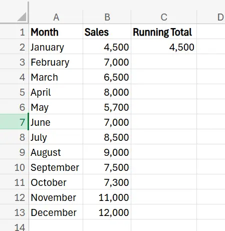 How to Calculate Rolling Total Excel