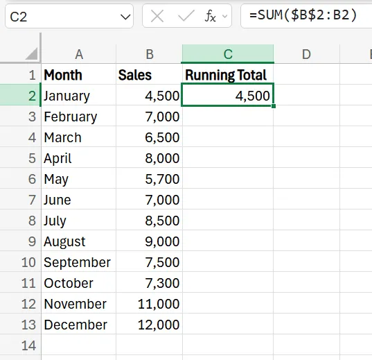 How to Calculate Rolling Total Excel