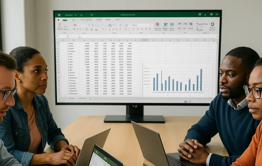 Team working with Age in Excel