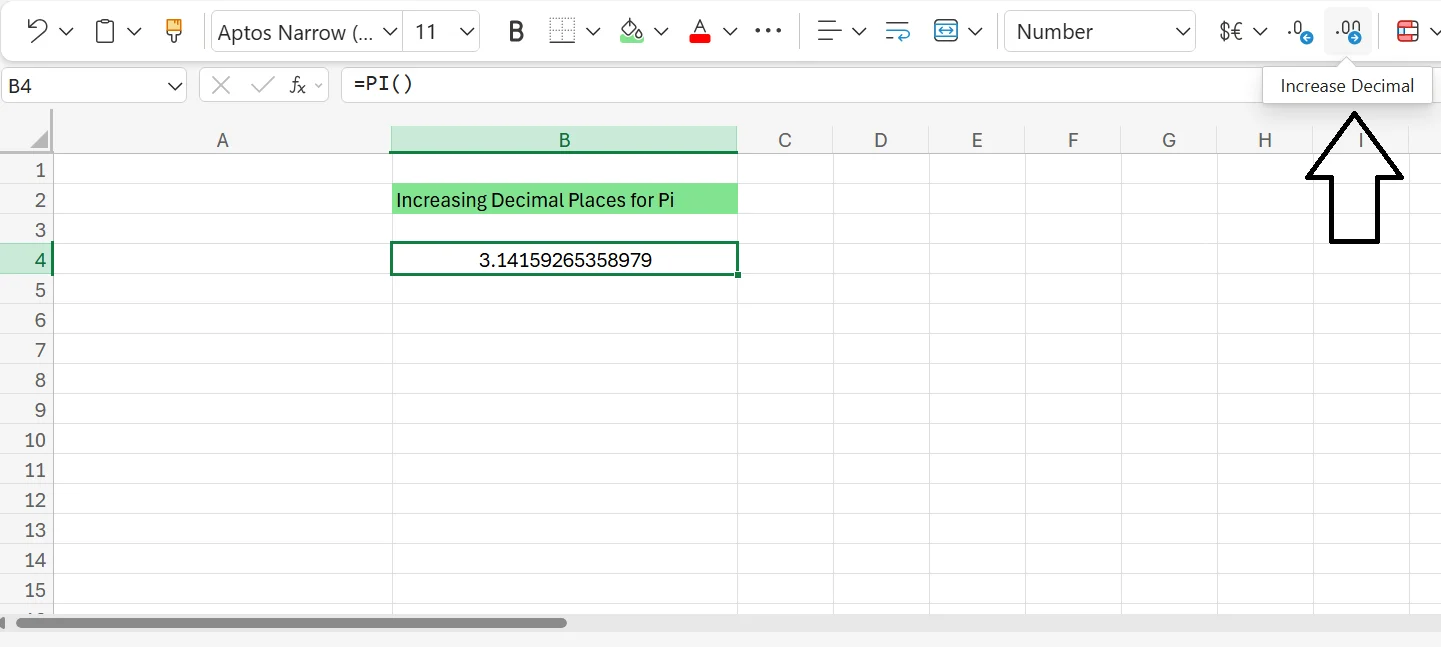 How to Use Pi in Excel