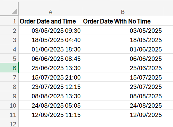 How to Remove Time from Date in Excel
