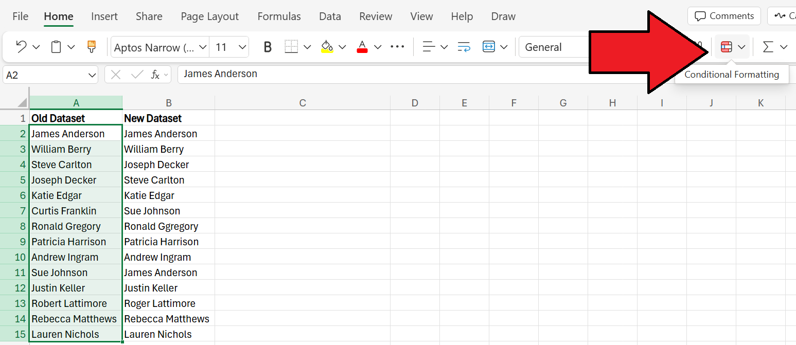 How to Compare Two Columns in Excel