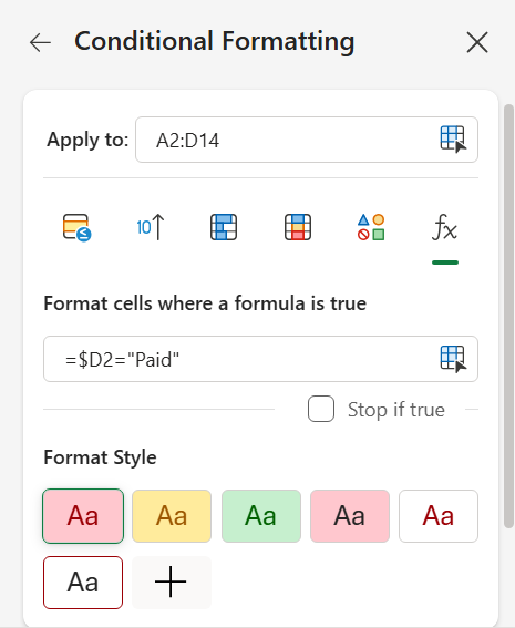 Conditional Formatting Excel