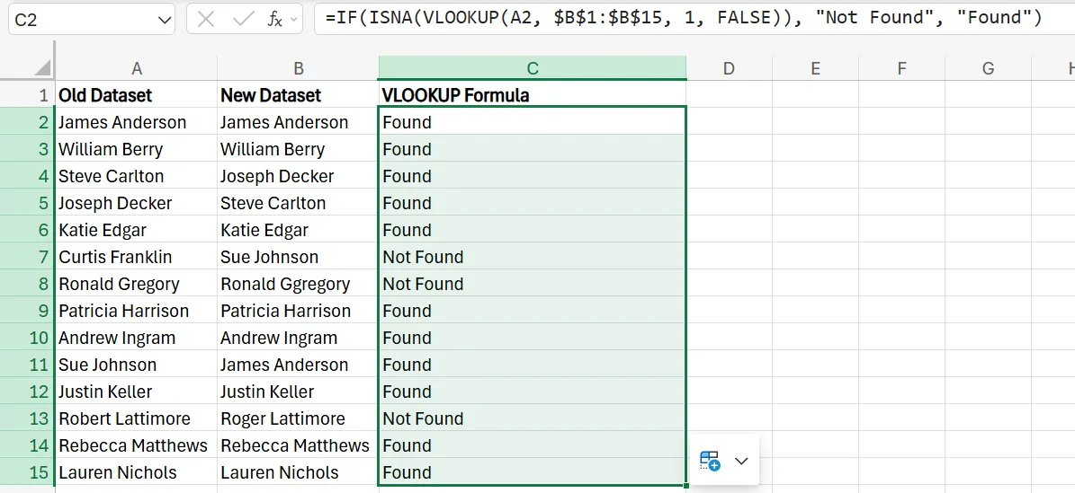 How to Compare Two Columns in Excel