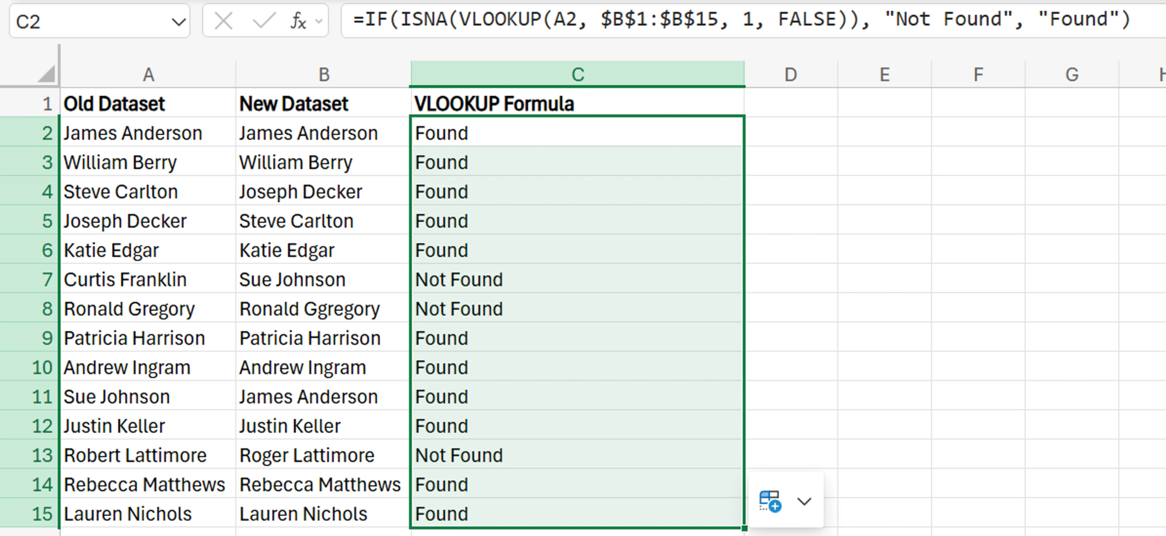 How to Compare Two Columns in Excel