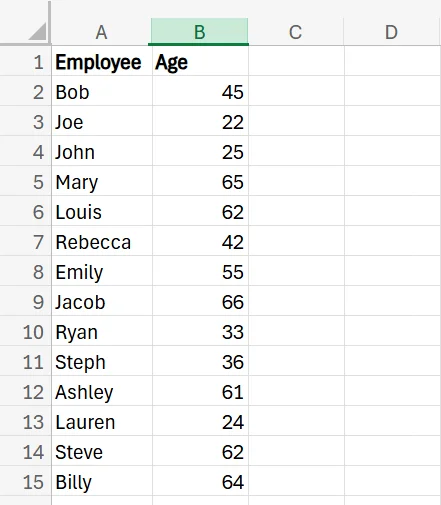 How do I make a Histogram in Excel Age