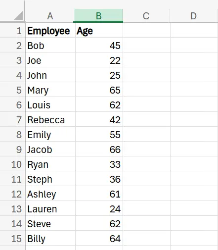 How do I make a Histogram in Excel Age