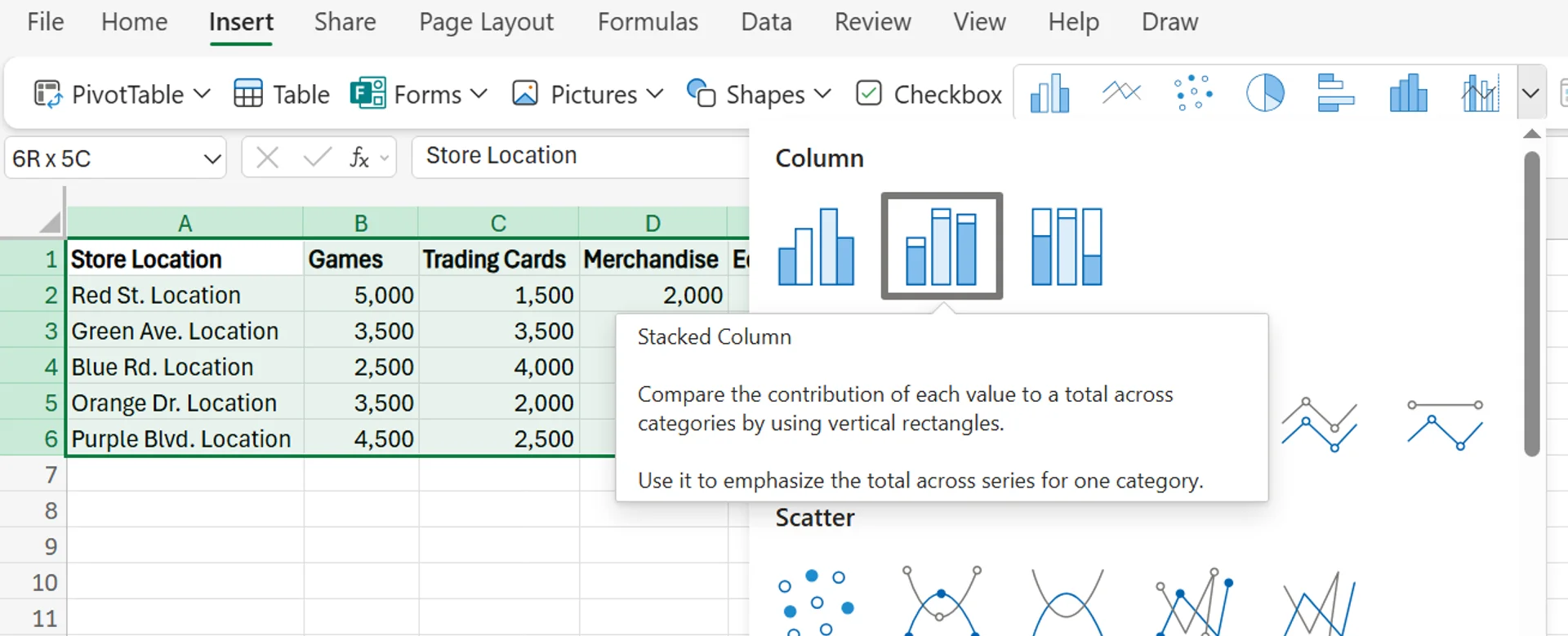 Stacked Bar Chart in Excel