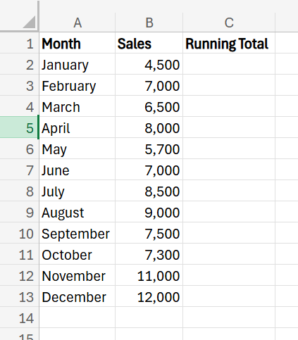 How to Calculate Rolling Total excel
