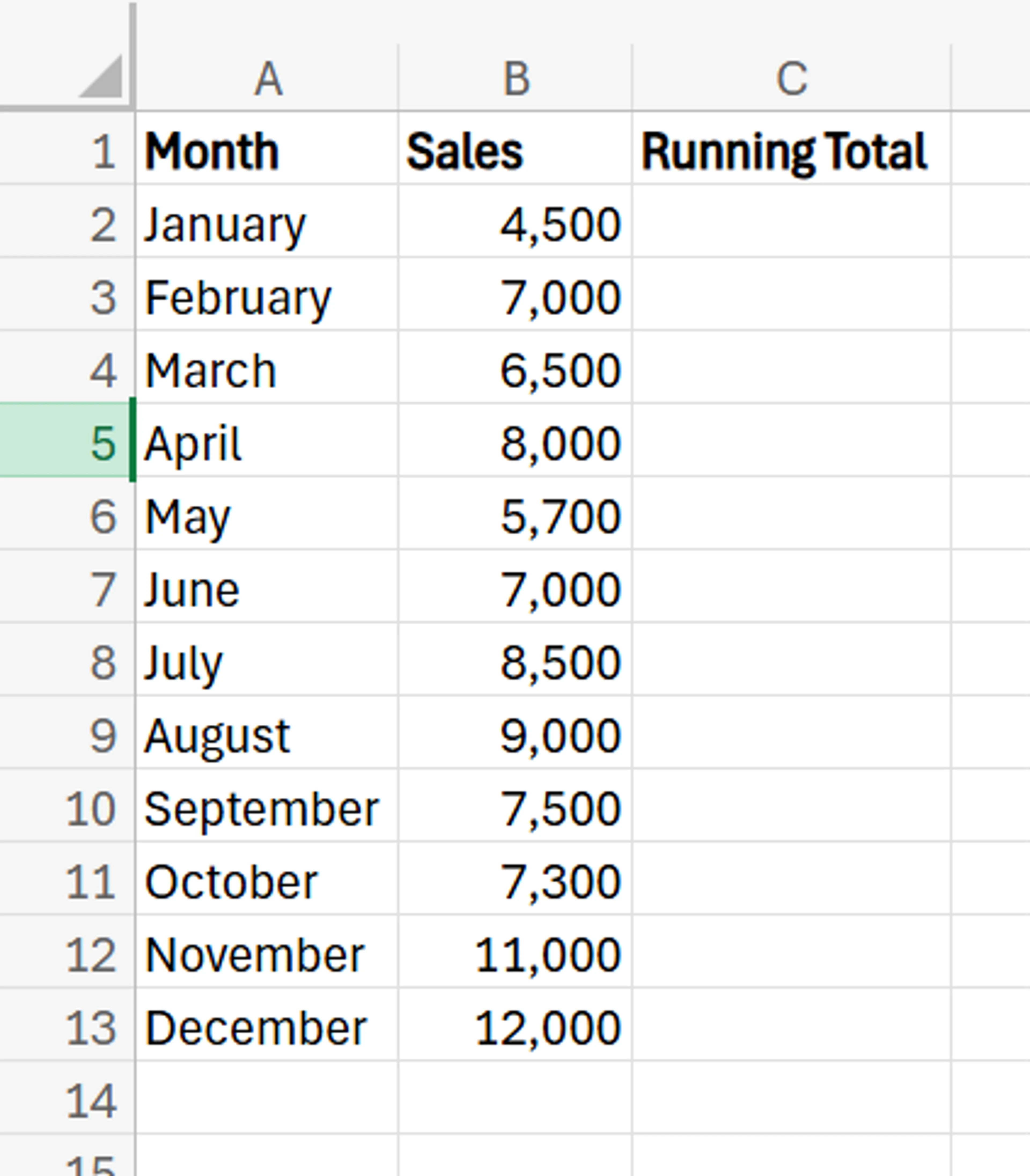 How to Calculate Rolling Total excel