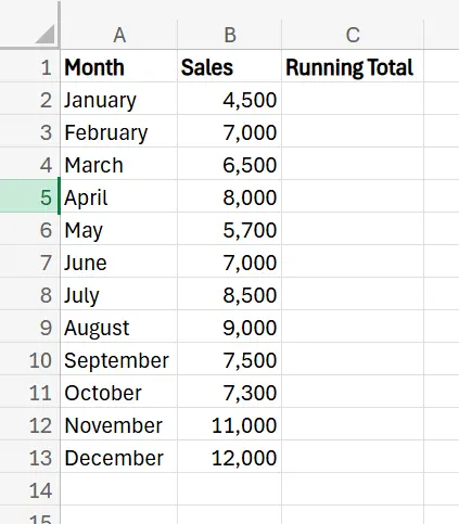 How to Calculate Rolling Total excel