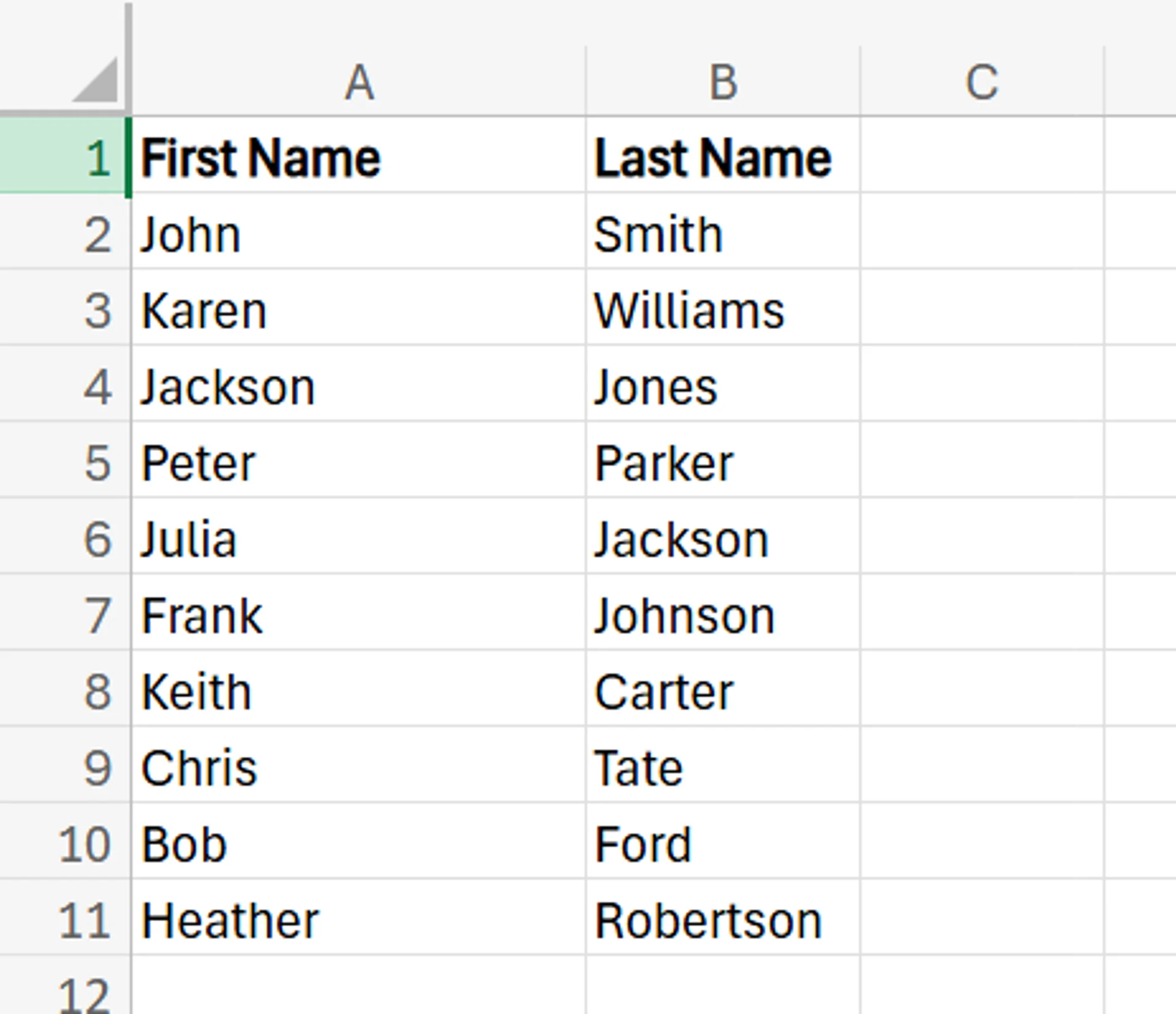 how to separate first and last name in Excel