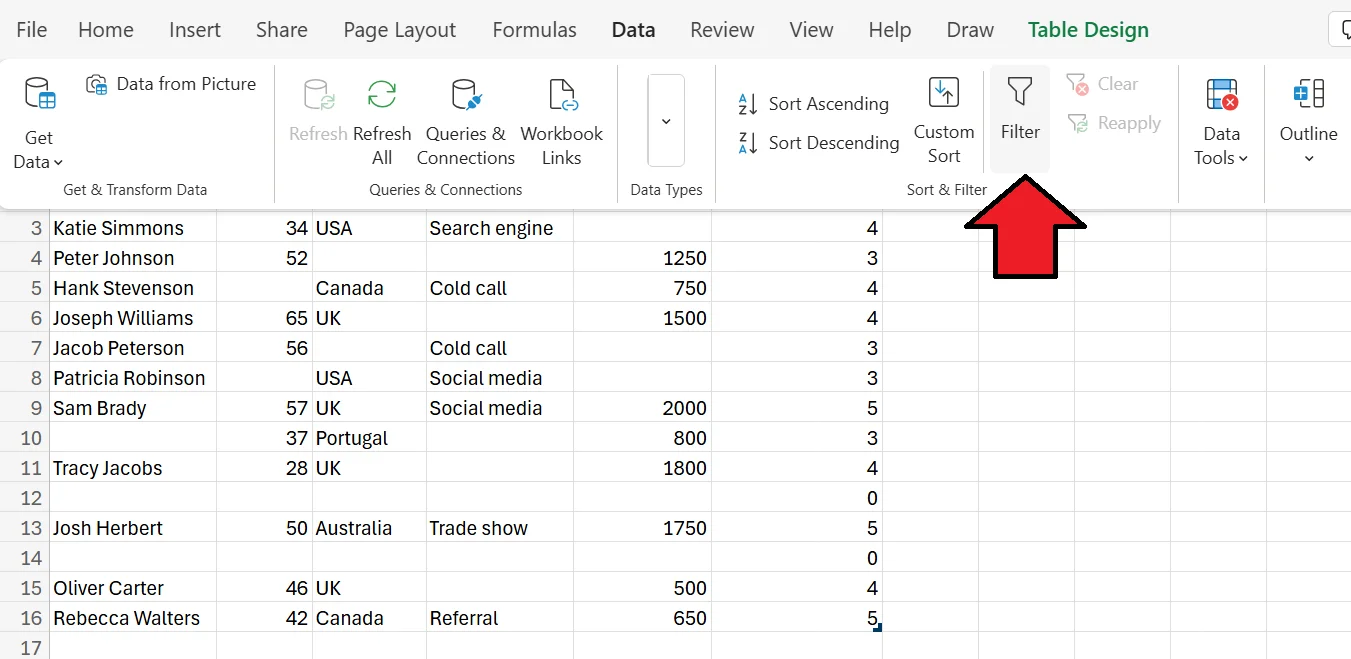 Excel Eliminate Empty Rows