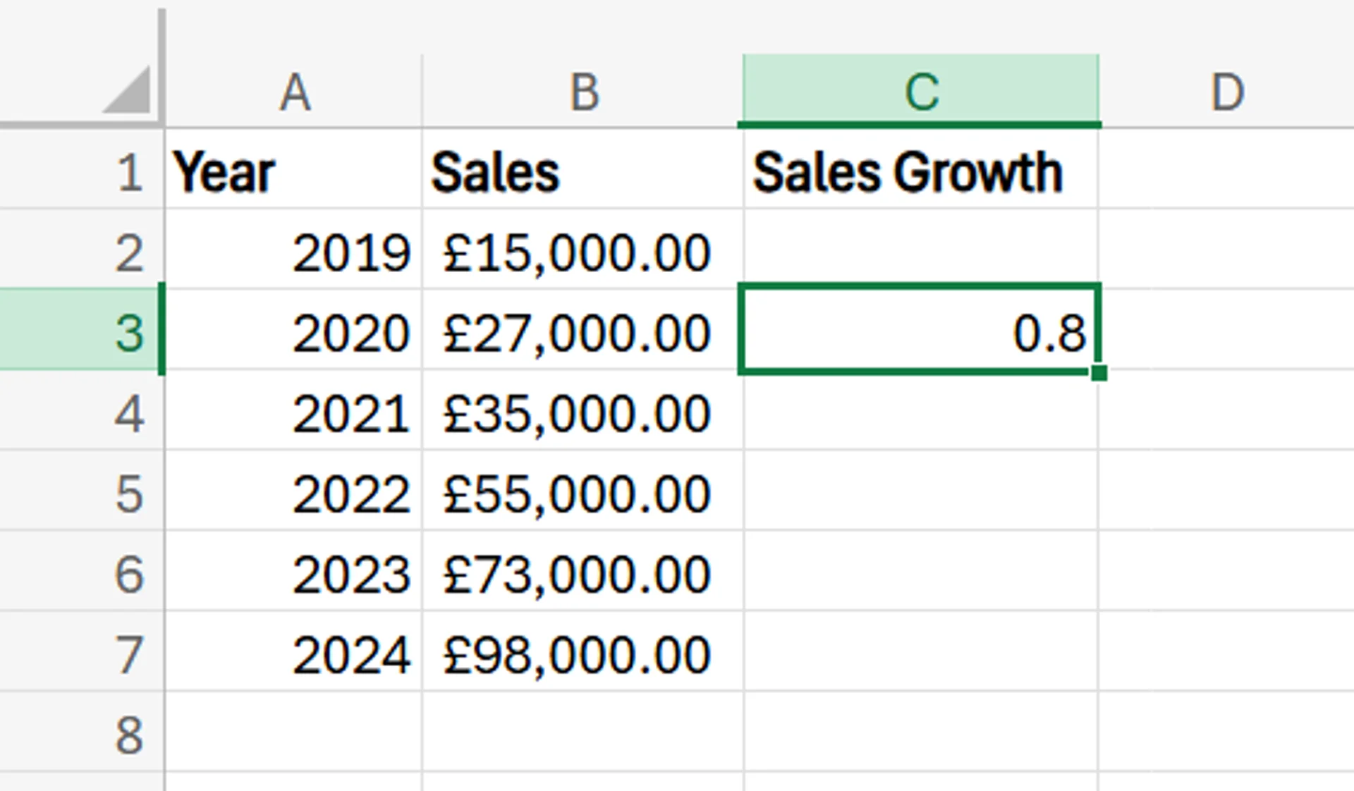 excel formula percent increase