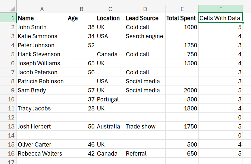 Excel Eliminate Empty Rows
