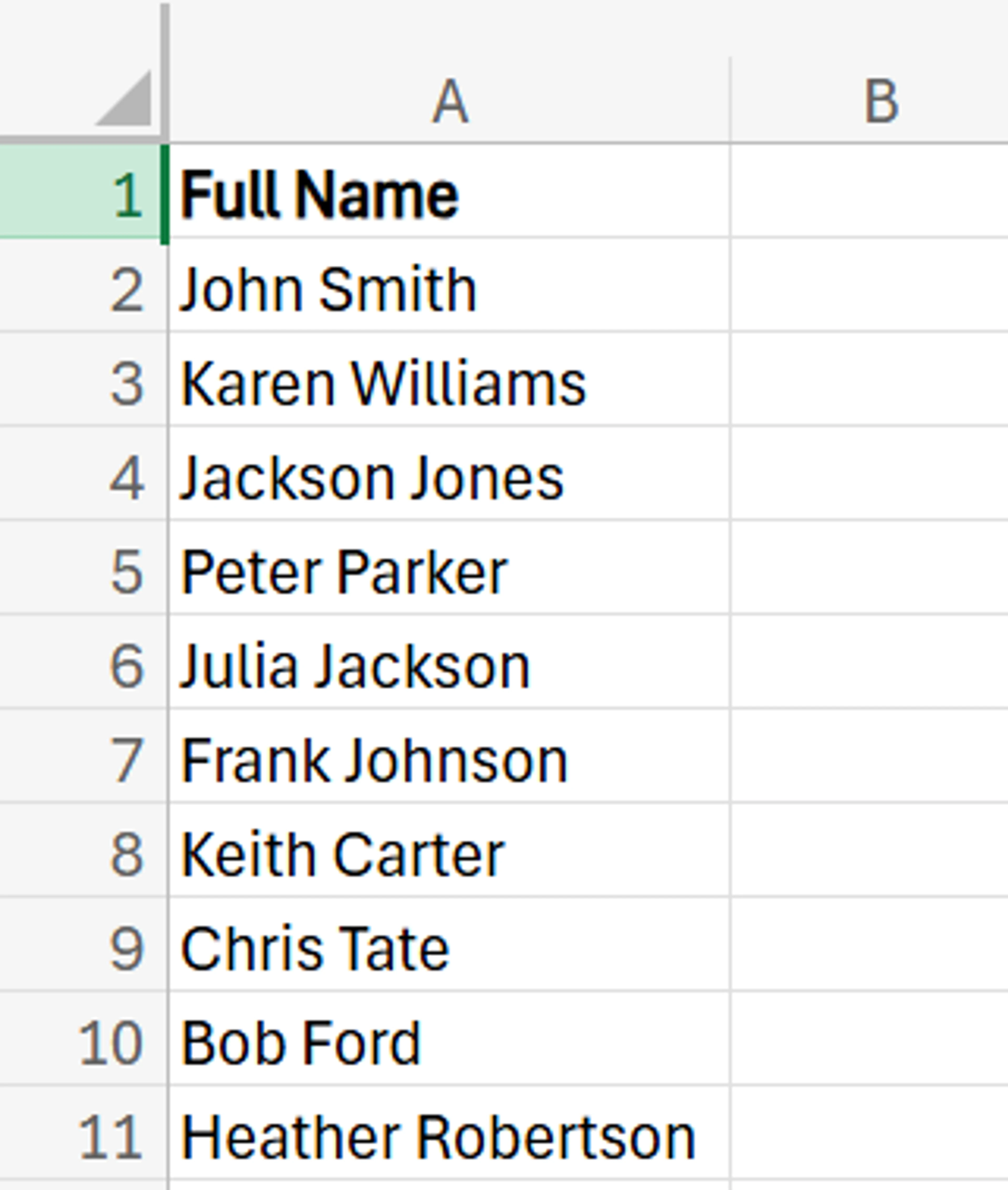 how to separate first and last name in Excel