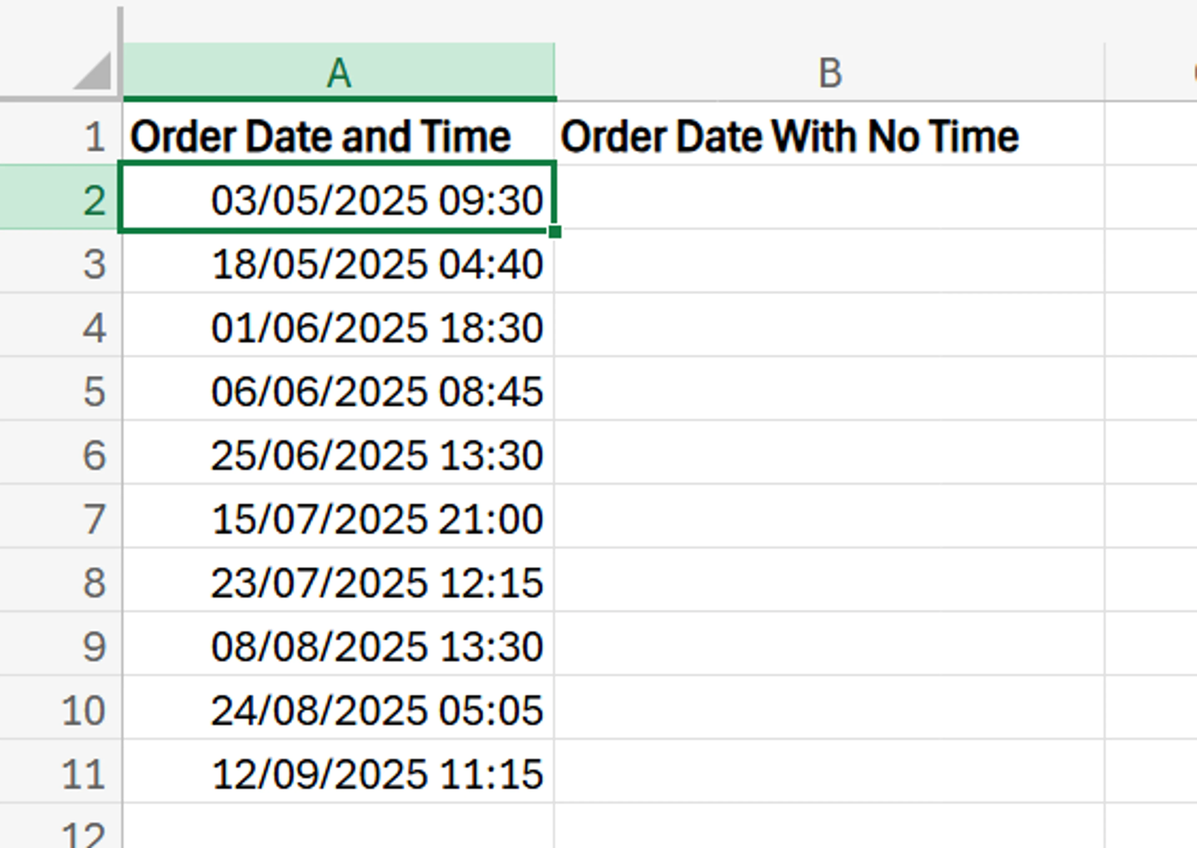 How to Remove Time from Date in Excel