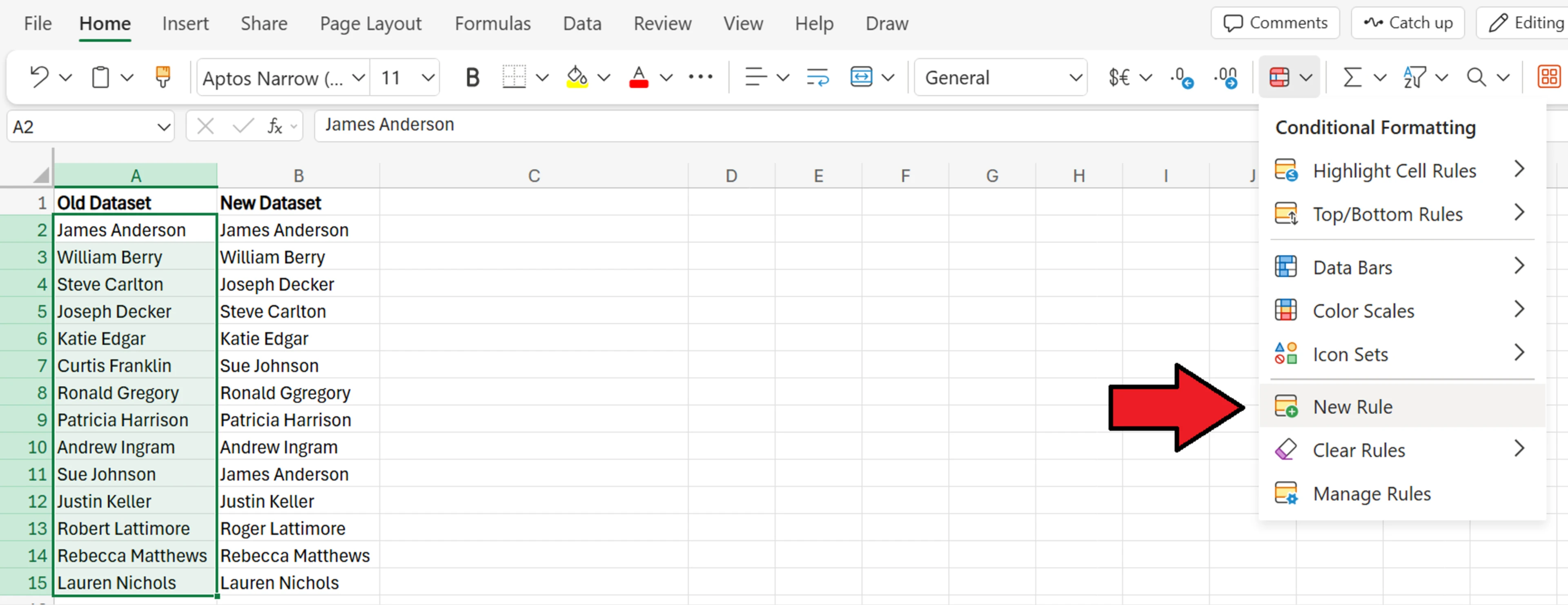 How to Compare Two Columns in Excel
