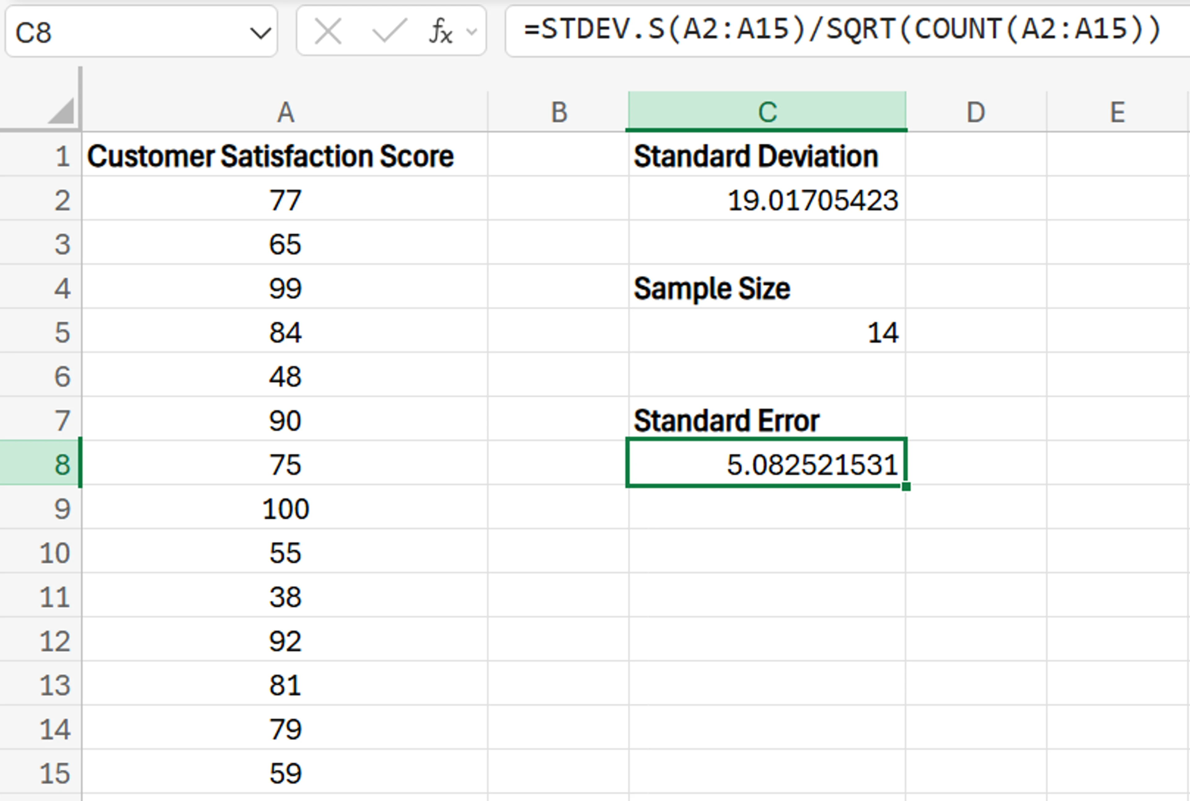 How to Calculate Standard Error in Excel?
