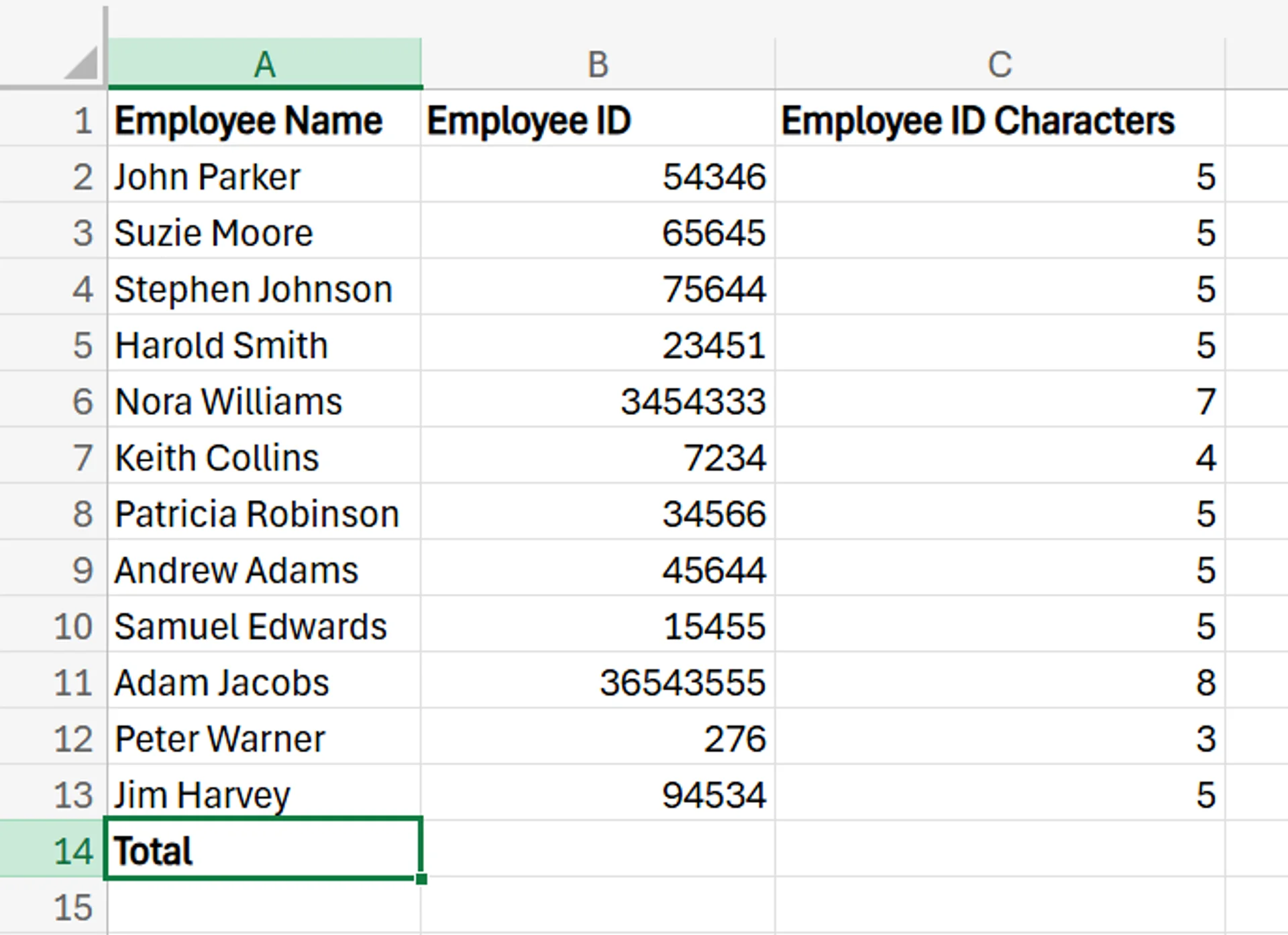How to Use the Len Command in Excel