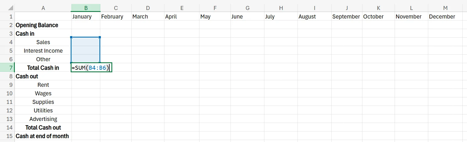 cashflow forecast template excel